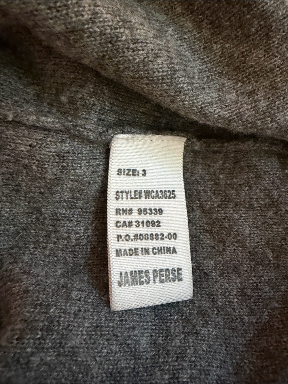 100% Cashmere James Perse Gray Patterned Scoopneck Sweater - Picture 5 of 7